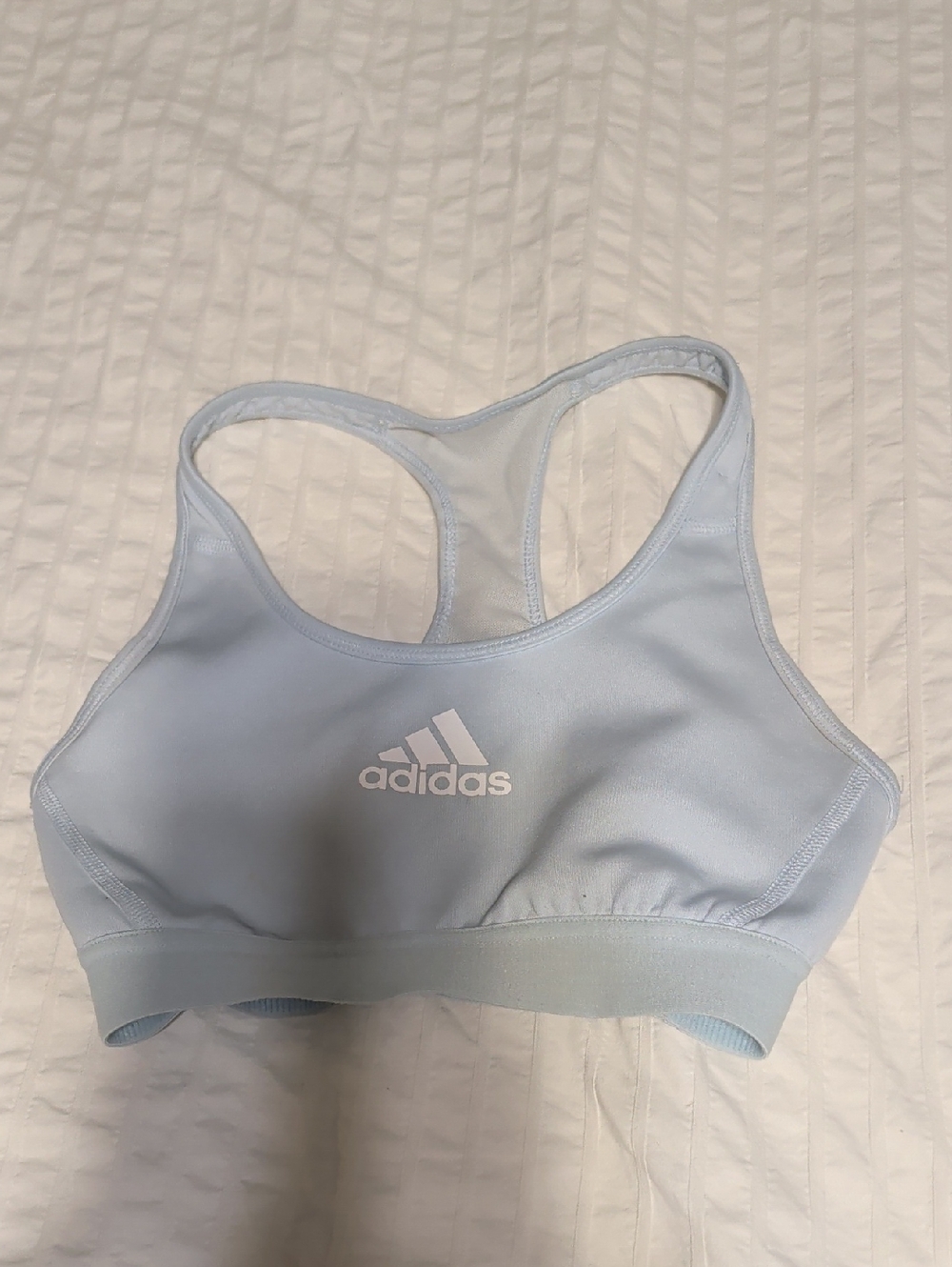 Adidas Pale Blue Racerback Sports Crop